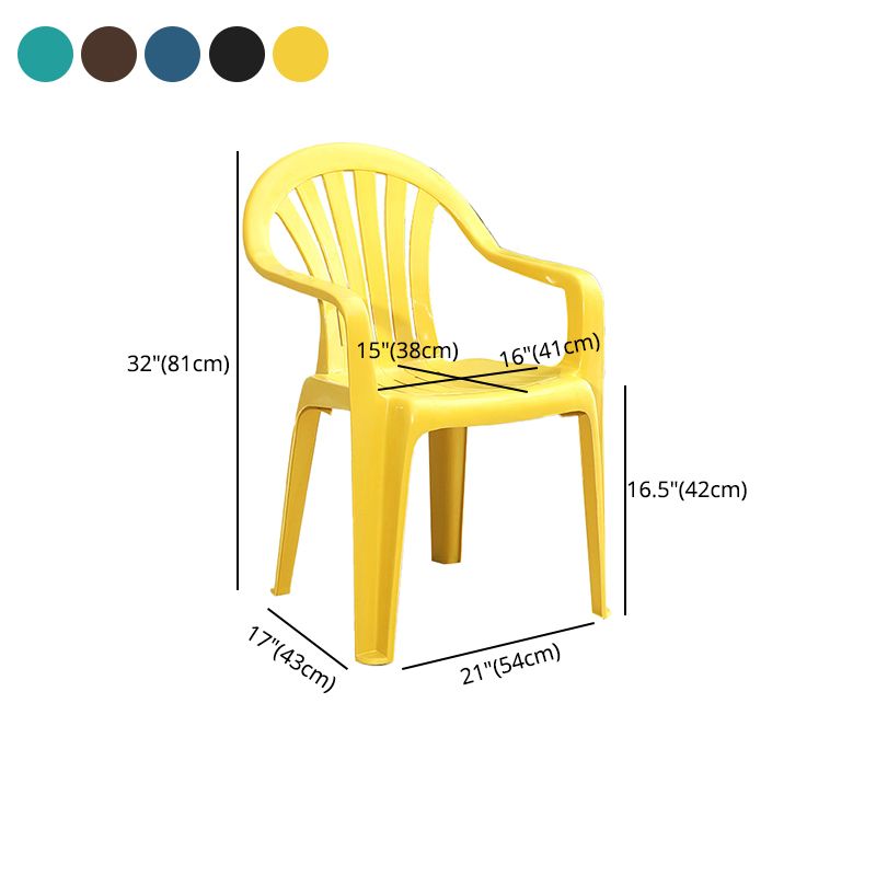 Modern Plastic Dining Arm Chairs Home Stackable Windsor Dining Armchair