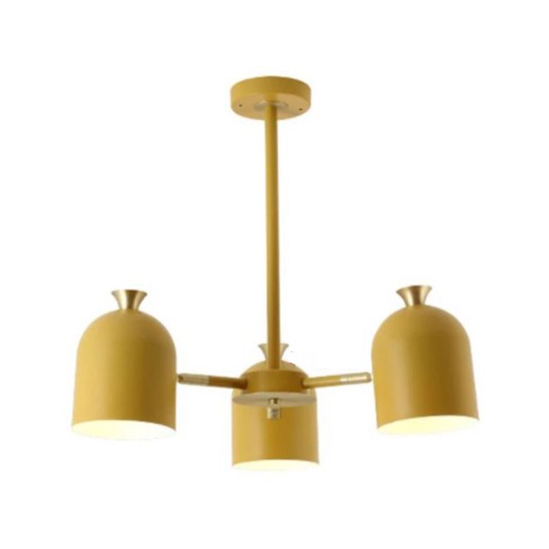 Simple Macron Chandelier Metal Multi Head Pendant Lighting Fixtures for Bedroom