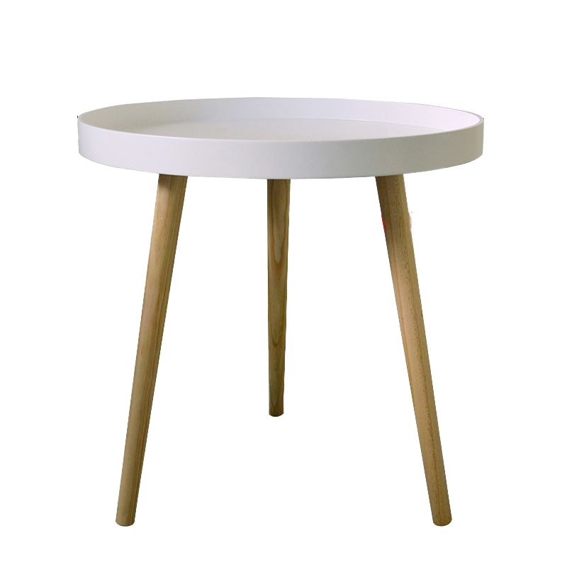 19.69 inch Wide Scandinavian Sofa Side Accent Table Wooden 3 Legs Round Side End Table