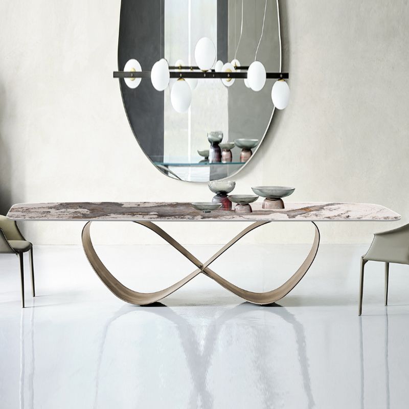 Glam Dining Sintered Stone Table Rectangle Table for Home Use