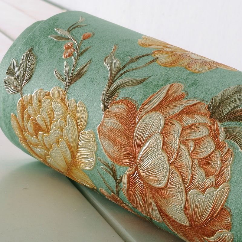 Enchanting Blossoming Peony Wallpaper for Bedroom, Pastel Color, 33' L x 20.5" W