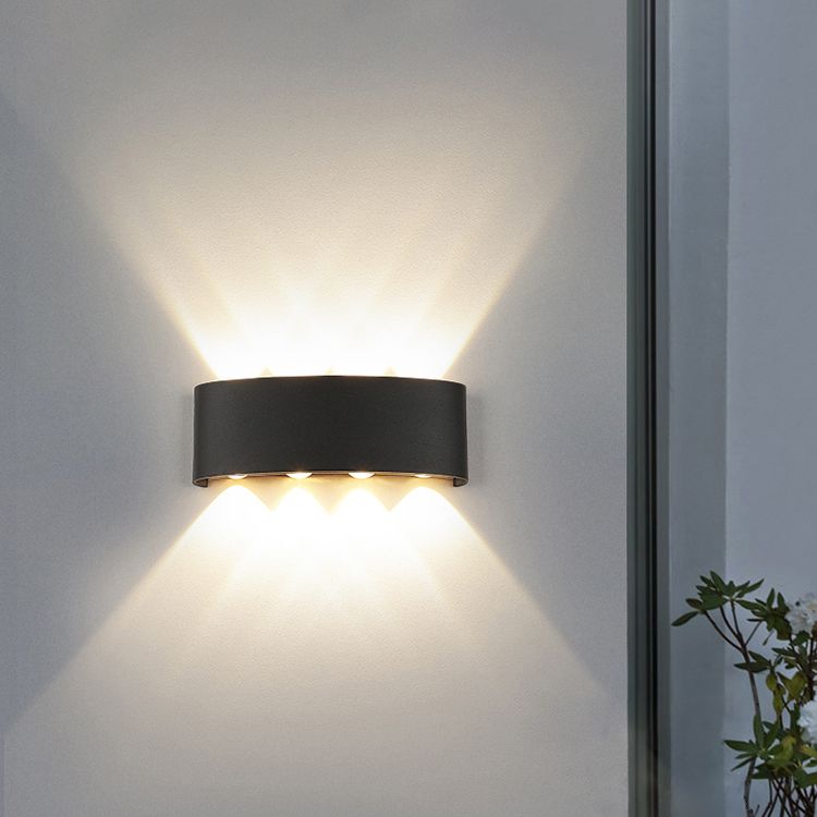 Moderne minimalistische wasserdichte LED -Wandleuchte Aluminium Rechteckige Scheinwerfer mit Glasschatten