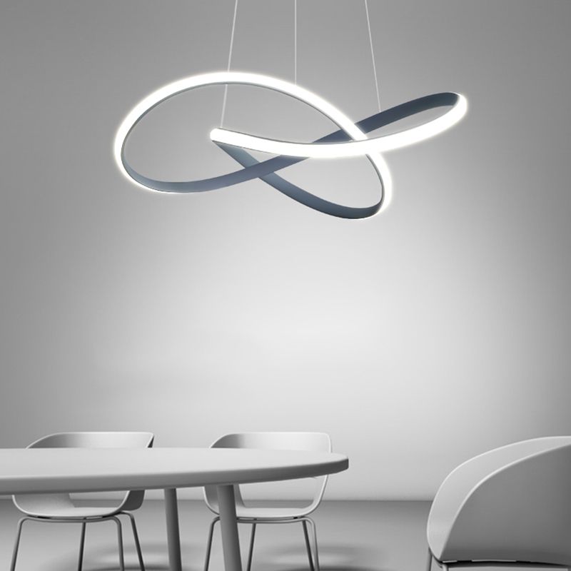 Linear Shape Chandelier Lamp Modern Single Light LED Hanging Light for Bedroom