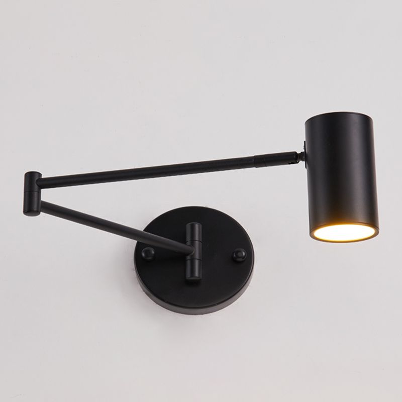 Lámpara de pared ajustable de aluminio electroplacado en la luz de pared cilíndrica de hierro de estilo de lujo moderno