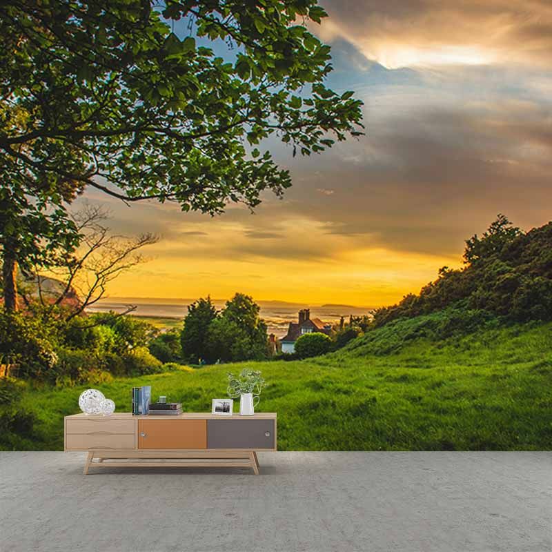Environment Friendly Wall Mural Wallpaper Setting Sun Sitting Room Wall Mural