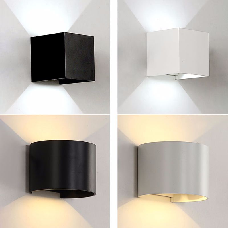 Moderne kreative LED -Wandlampenmeinung Schmiedeeisen geometrische Wandleuchten für Außenräume