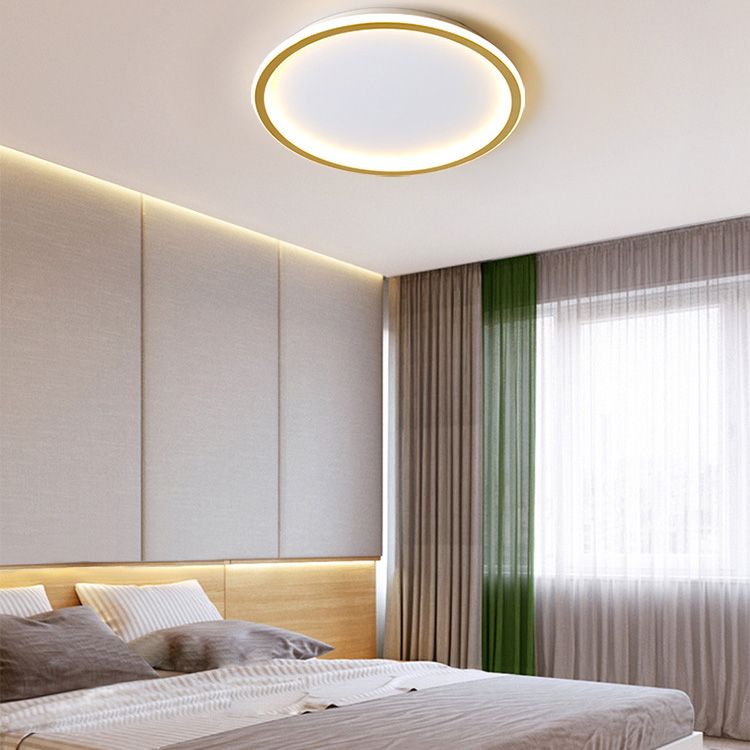 Modern Circolare Flush Light Metal e Acrylic Gold Led Surface Mount Massimale Luci per Living Room