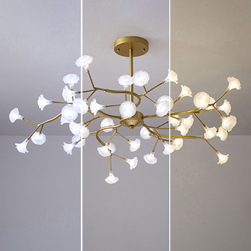 Luce a sospensione per lucciole in ferro battuto in moderna luce del soffitto regolabile radiale in stile conciso con ombra acrilica