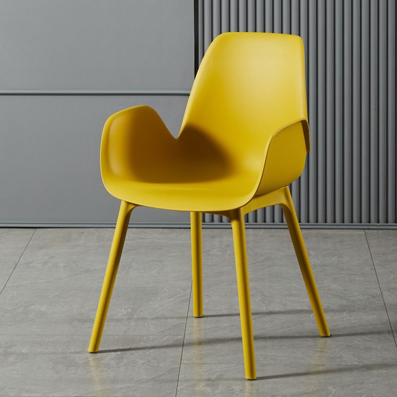 Modern Plastic Arm Chair Parsons Chair in Matte Finish for Kitchen