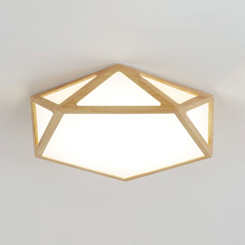 Houten inbouwplafondlamp met acrylkap LED moderne inbouwplafondarmatuur