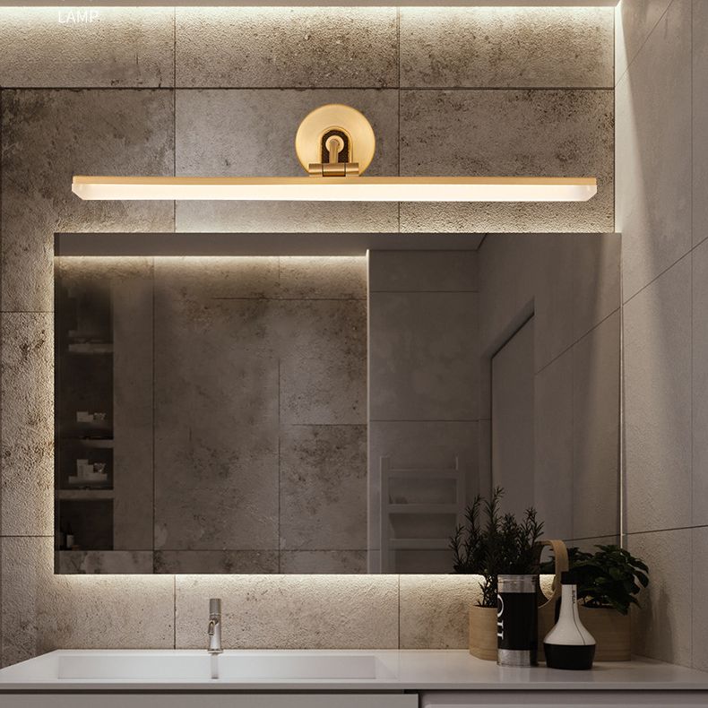 1 Light Linear Mirror Wall Lighting Modern Style Metal Wall Mounted Light Fixture