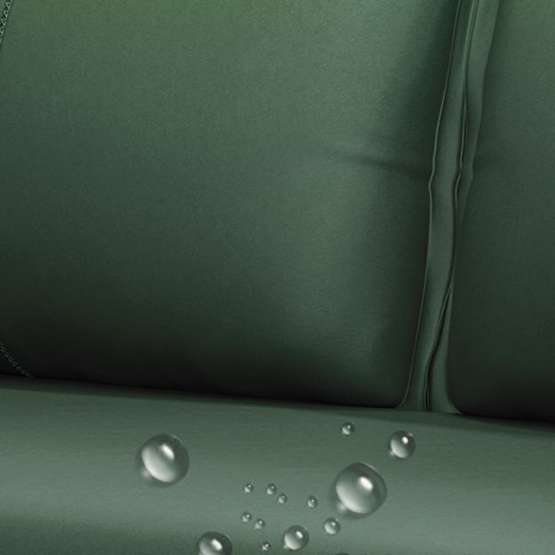 Contemporary Futon Sofa Bed Metal Green with Storage Pillow Back Square Arms