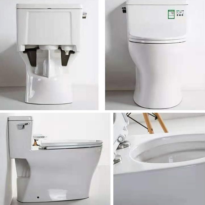 Modern Ceramic Siphon Jet Toilet Bowl Floor Mount Flush Toilet with Toilet Seat