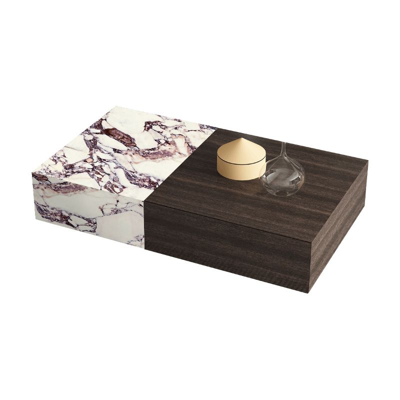 31" Wide Contemporary Cocktail Table Stone Coffee Cocktail Table