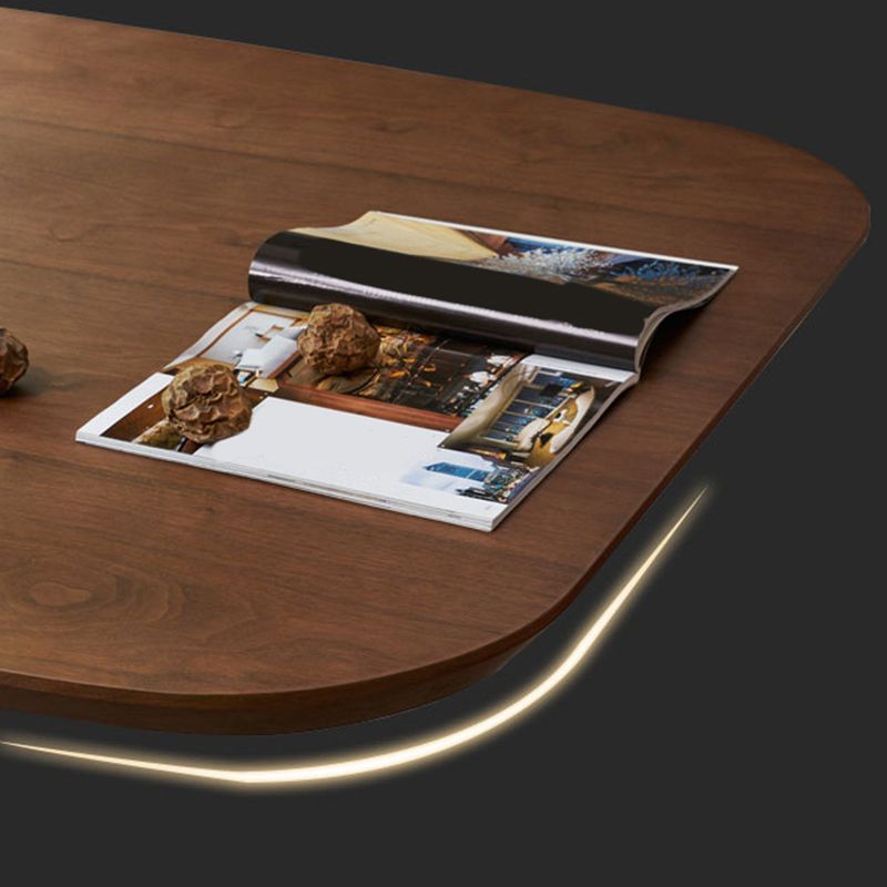 Industrial Style Rectangle Dining Table Wood Table with Metal Legs for Home