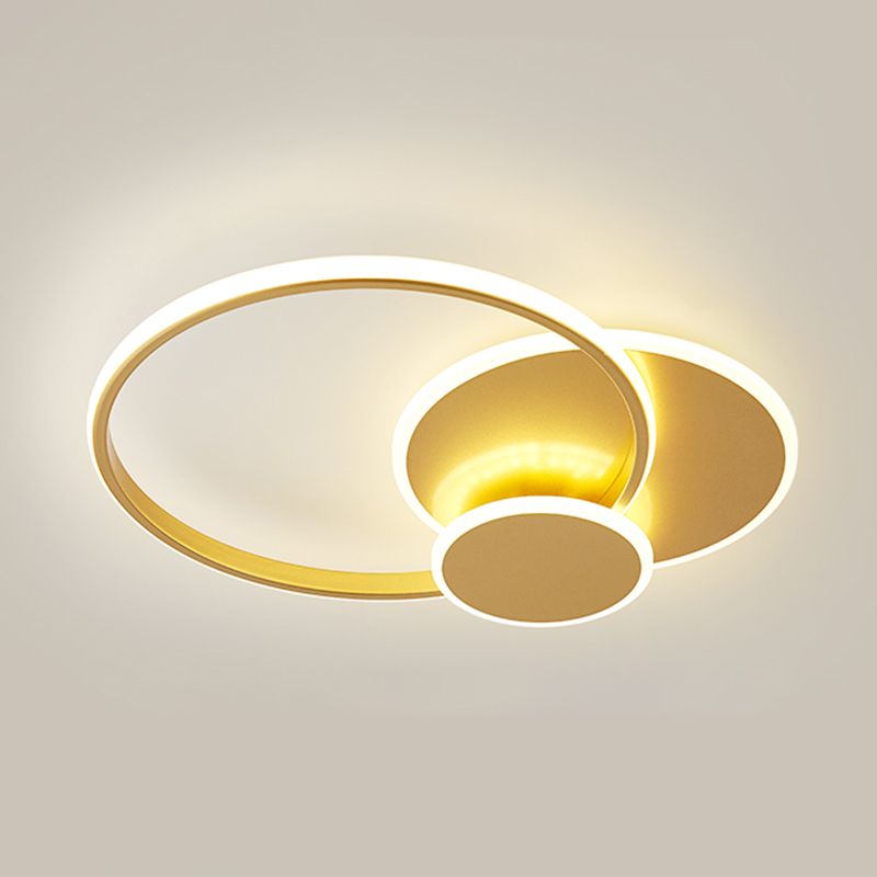 Ring LED Flush Mount Lamp Acrylic Shade Ceiling Light for Living Room Dining Room