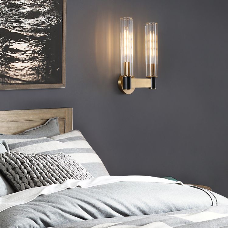 Ultra-modern Cylinder Wall Mount Lighting Clear Glass Wall Mounted Light Fixture for Living Room