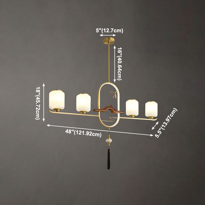 Modern Cylinder Island Lighting Fixtures Glass Pendant Lights