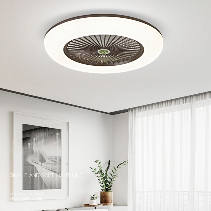 Metal Ceiling Fan Light Modern Style 1 Light Ceiling Fan Light for Dining Room