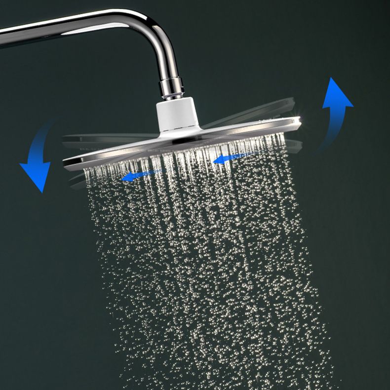 White Metal Shower Head Combo Modern Round Fixed Shower Head for Bathroom