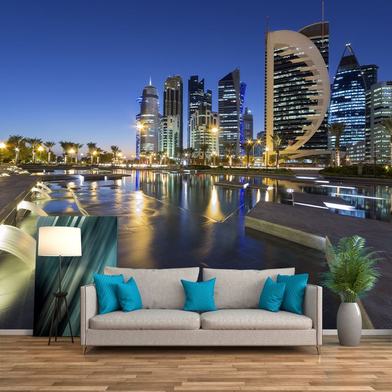 Simple City Landscape Wall Mural Personalized Size Available Home Decor Cafe Design Living Room