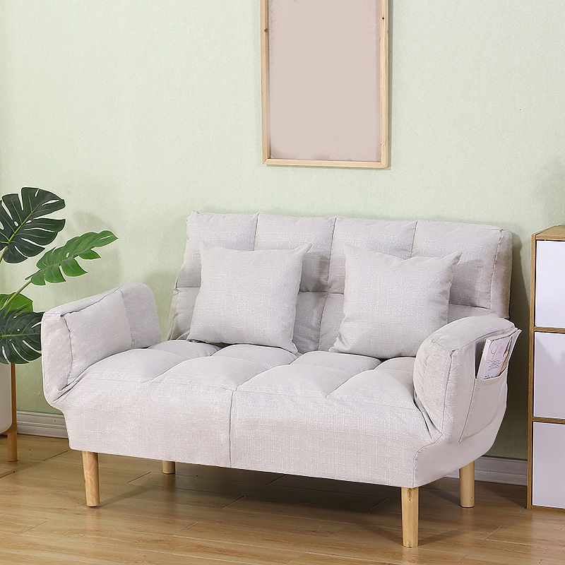Square Arm Sofa Reclining 48.43" Biscuit Back Linen Loveseat