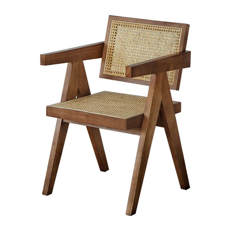 Nordic Style Solid Wood Arm Chair for Dining Room, 17" Height