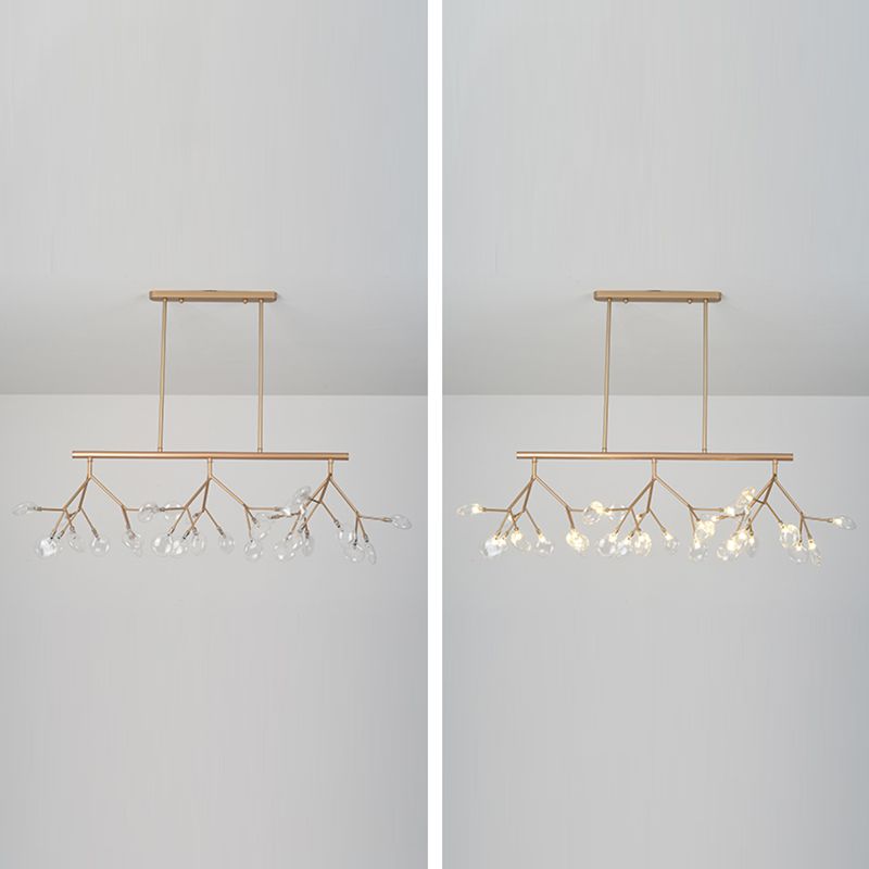 Partido de iluminación de la isla Fireflies colgante de isla de metal de estilo minimalista para comedor