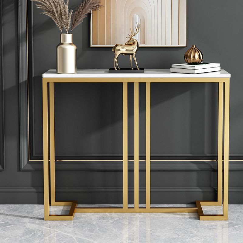Glam Marble Console Table 12" W Rectangle Accent Table for Hall