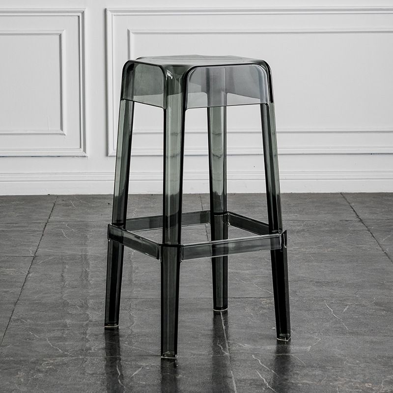 Contemporary Backless Bar-stool Plastic Counter Bar Stool with Plastic Legs for indoor