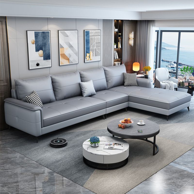 Quadratarm Kissen Rücken entfernbarer Kissen 4-Sitz-L-Form-Sofa