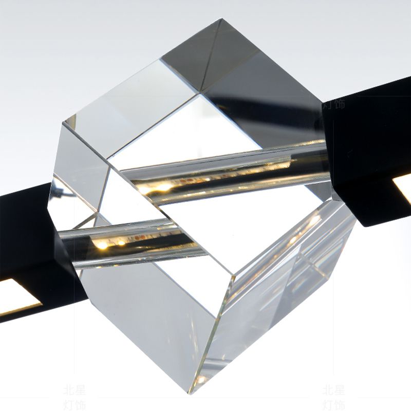 Lámpara moderna lámpara de lámpara de luz de metal lineal con cristal