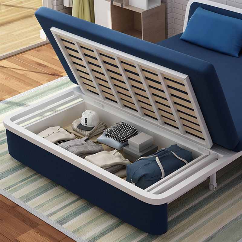 Linen Sofa Bed Scandinavian Square Arm Sleeper Sofa, 35.43" Wide