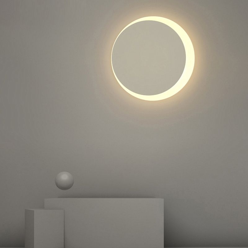 Runde Schatten Metall Wandleuchter moderner Stil Ein leichtem Lichtmontage Licht in Weiß