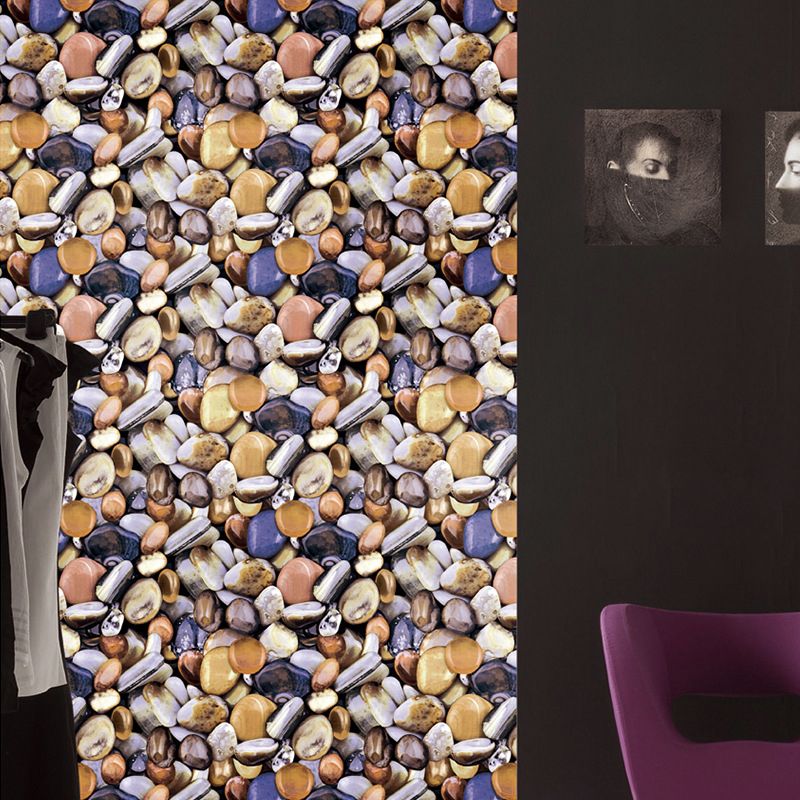 Vinyl 31' x 20.5" Contemporary Non-Pasted 3D Print Cobblestone and Rock Wallpaper
