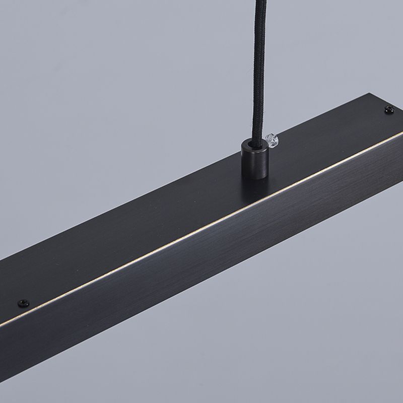 Black Copper Island Lighting Fixtures Modern 1-Light Linear Restaurant LED Suspension Lamp