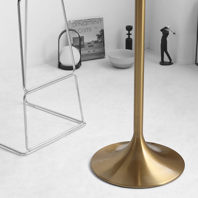 Contemporary Round Bar Height Table Metal Pedestal Bar Table for Cafe and Breakroom