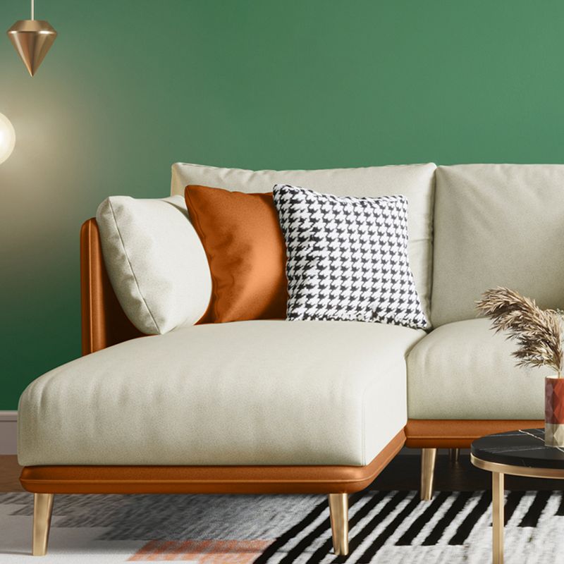 34.25 " H Faux Leather Square Arm Sofa & Chaise for Living Room