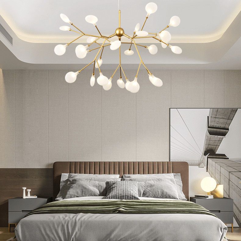 Fireflies Chandelier Lighting Fixture Minimalist Metal Gold Ceiling Hung Fixture