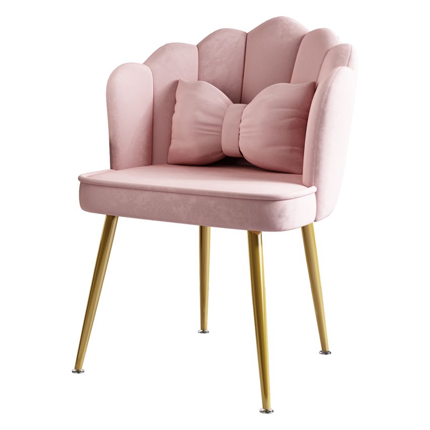 Glam Style 16.5'' Wide Dining Room Chair Solid Back Chair with 4 Metal Legs for Home Use