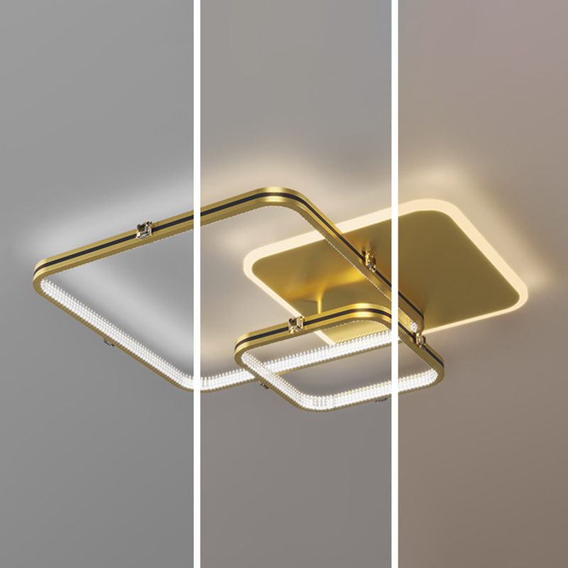 Quadrierte Deckenleuchte Moderne Stil Acryl LED-Schlafzimmer Deckenbündige Halterung in Schwarz