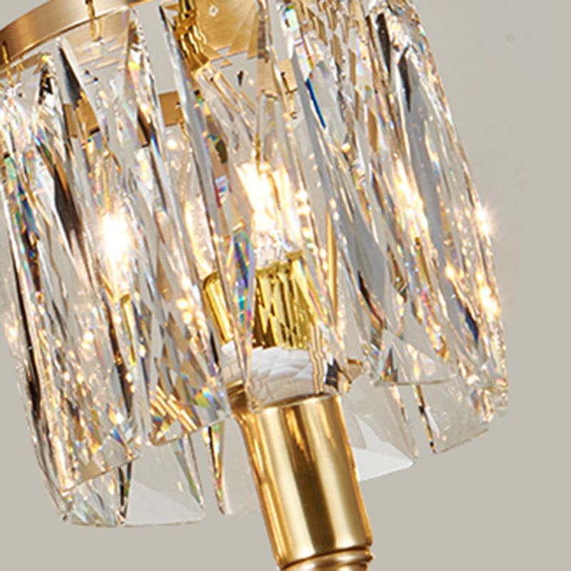 Multi-luz de medio cilindro apliques de pared de estilo moderno lámpara de montaje de pared de cristal en latón