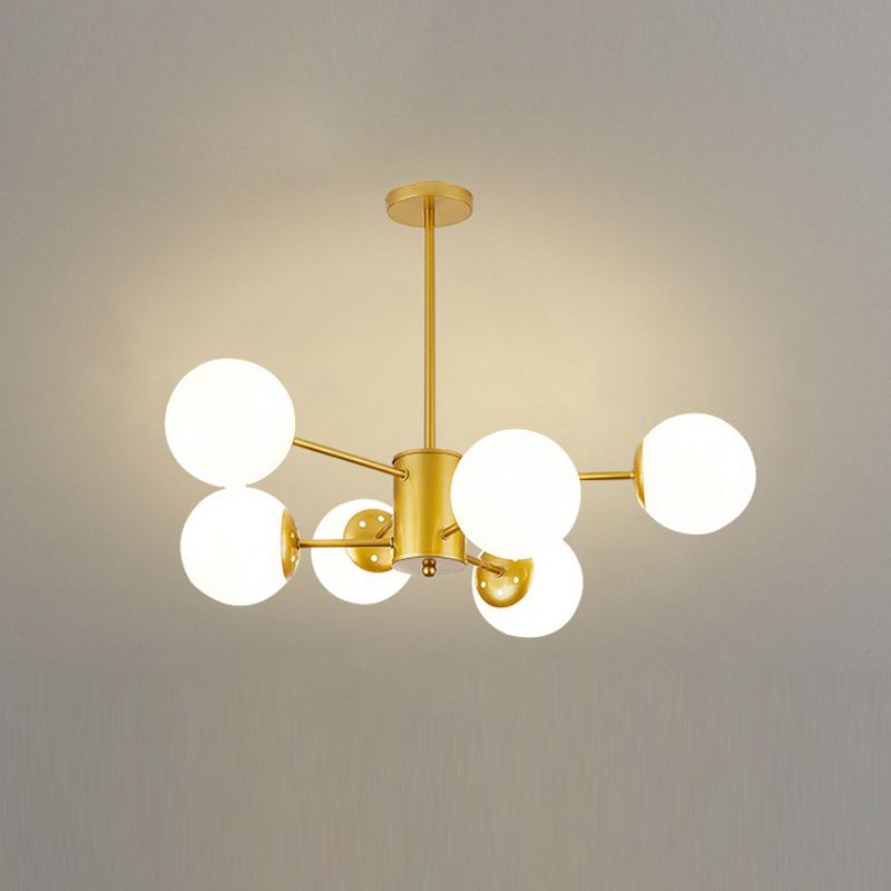 Sitting Room White Glass Chandelier Lighting Fixture Modern Chandelier Pendant Light