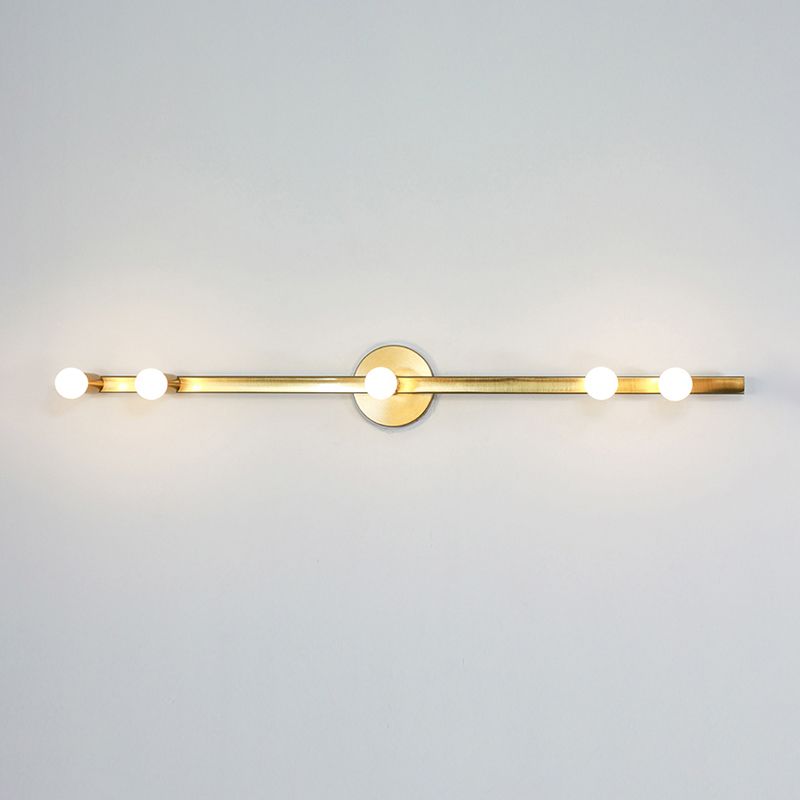Modern Wall Light Fixture Linear Metal Sconce Light in Gold Finish