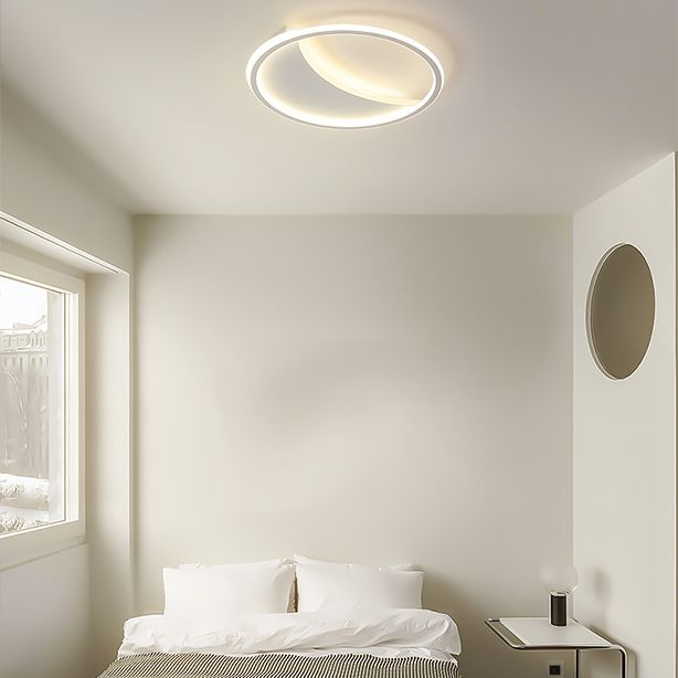 Contemporary Simple Round Flush Mount Ceiling Light with Acrylic Shade for Living Room