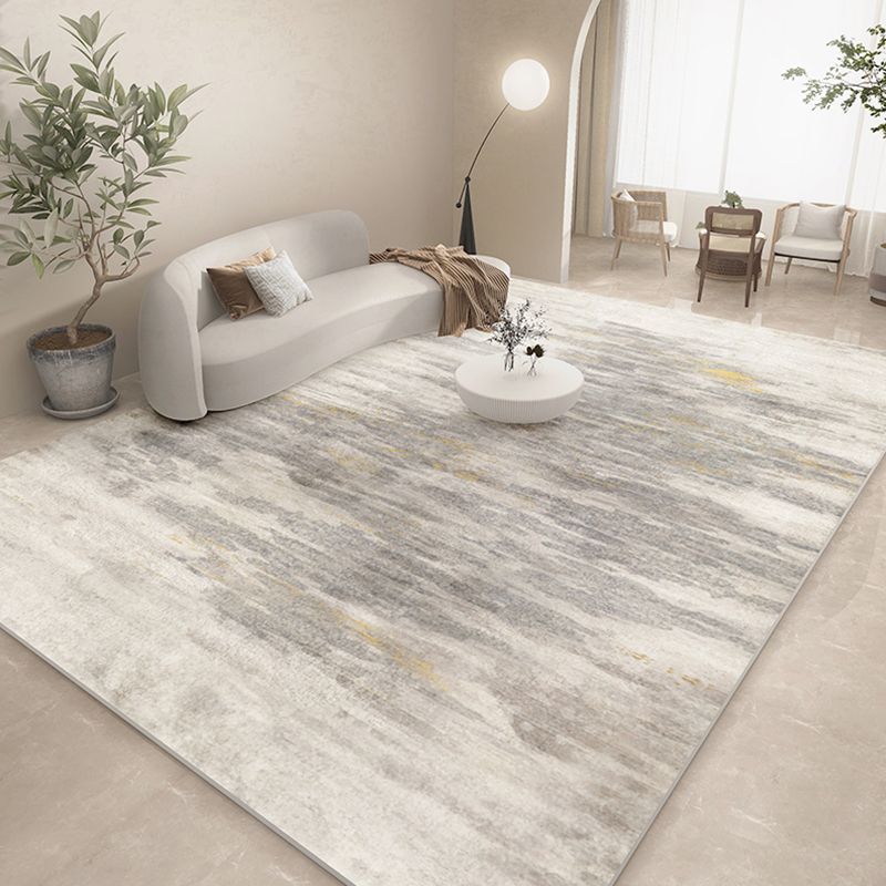 Blue Modern Rug Abstract Print Polyester Area Rug Stain Resistant Area Carpet for Home Decor