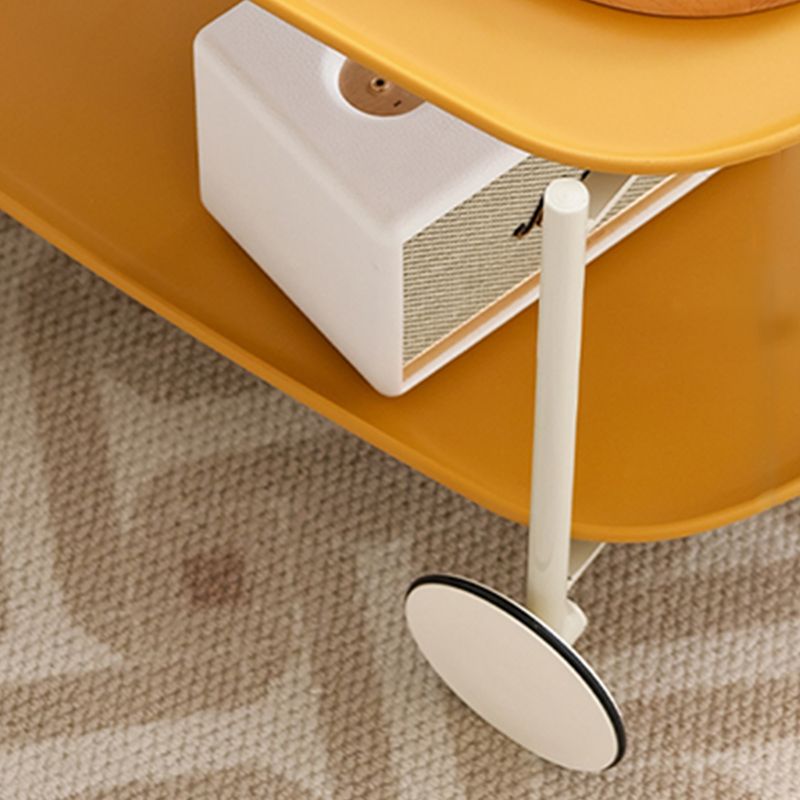 Contemporary Metal Side Table Oval Top Sofa Side Accent Table