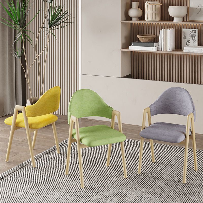 Glam Style Arm Chair 19.3" Wide Open Back Dining Side Chair Set