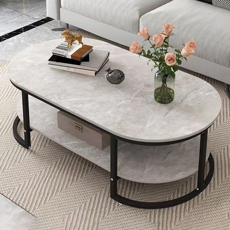 Solid Wood Coffee Table Round Minimalist Coffee Table for Living Room