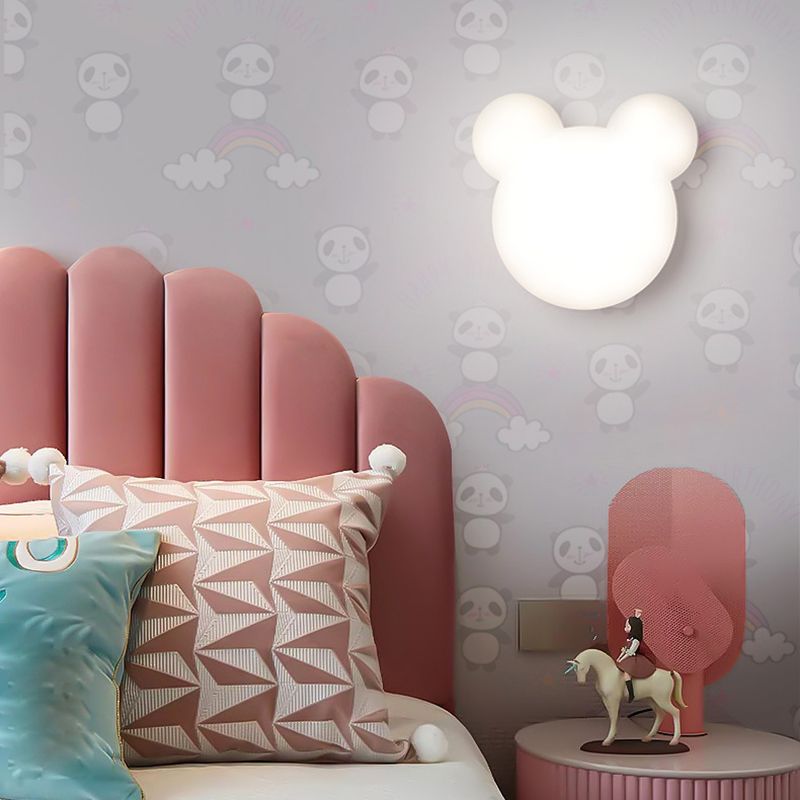 Children Style Wall Lamp 1-Light LED Wall Mount Lamp with Plastic Shade for Kid's Room